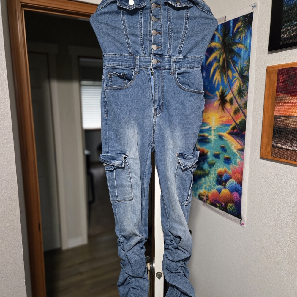 SHEIN Blue Denim Jumpsuit